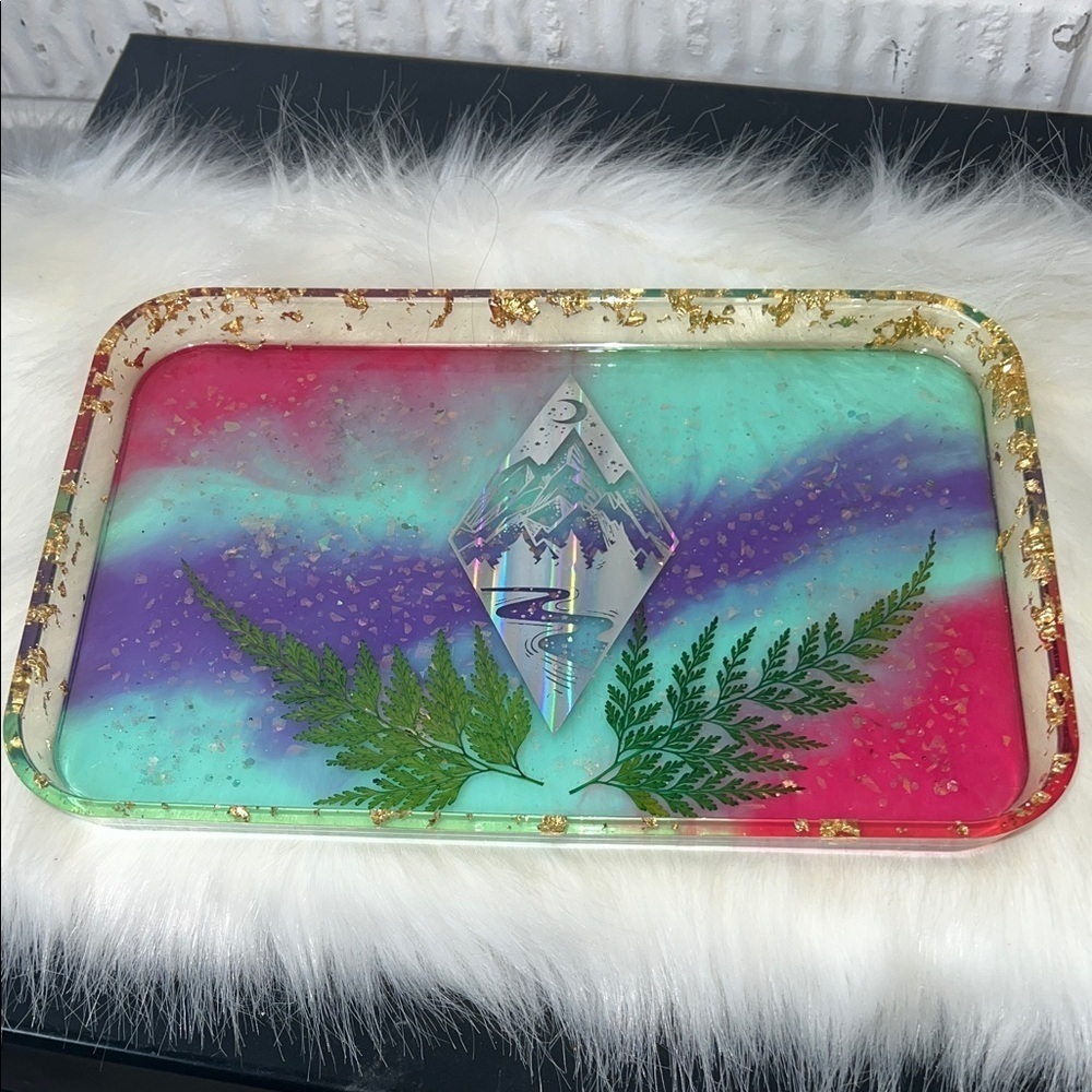 Elegant Multicolor Resin Vanity Tray